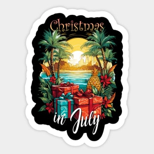 Beachy Boxes | 'Christmas in July' Present Party T-Shirt Sticker